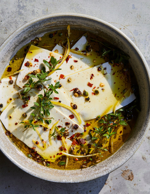 Marinated Ricotta Salata with Cracked Spices