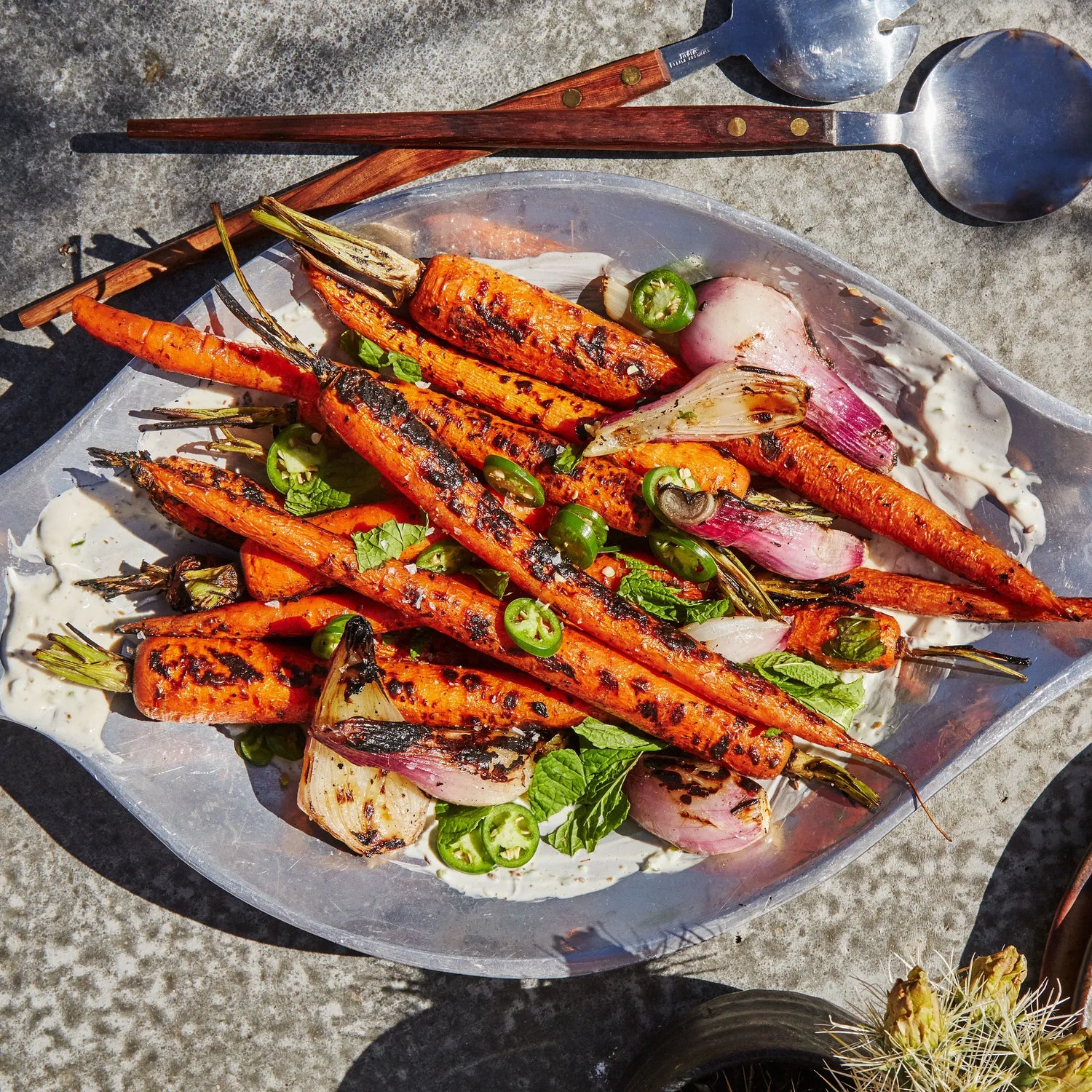 Grilled Carrots with Cumin-Serrano Yogurt