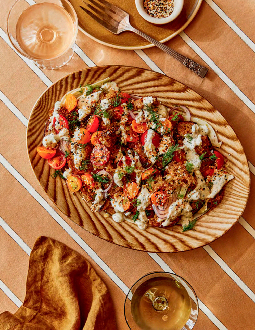 Everything Bagel Tomato Panzanella